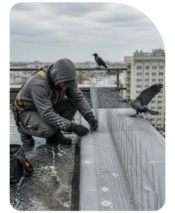 Защита от ворон под ключ в Большой Камне по цене от 5071 р. | Сенат-Бль
